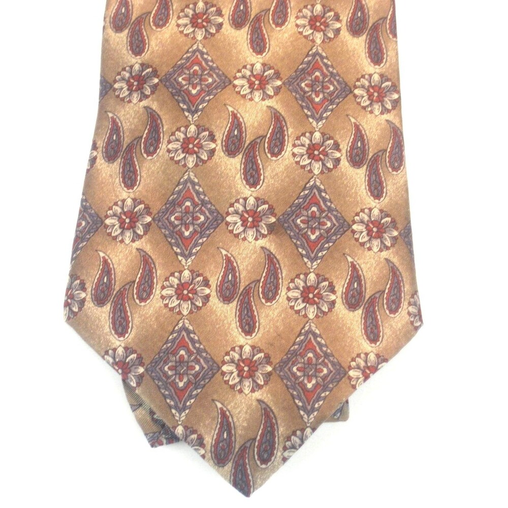 Johnny Carson 100% Silk Geometric Design Necktie